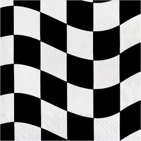 Creative Converting Black and White Check Napkins, 6.5", 192PK 660944